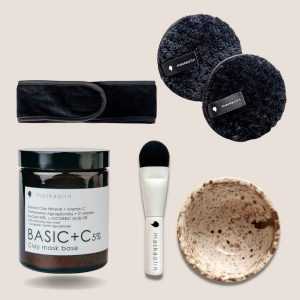 Maskaolin Full ClayMasking Set face mask, brush, bowl, headband, facial puffs